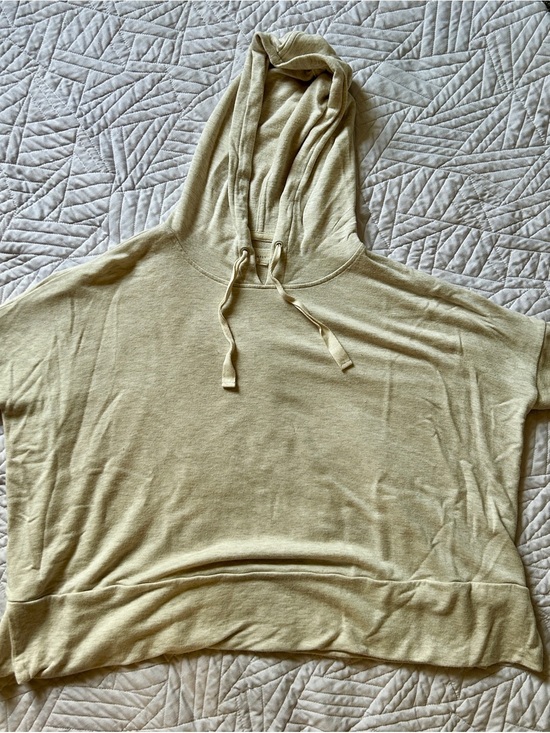 Lou & Grey Tops - LOFT Lou & Grey Light Heathered Grey  Hooded Pullover Hooded T-Shirt